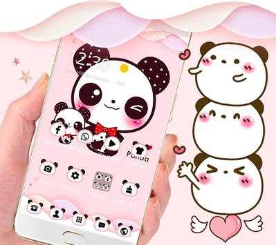 Pink Cute Panda Lovely Theme 2 تصوير الشاشة