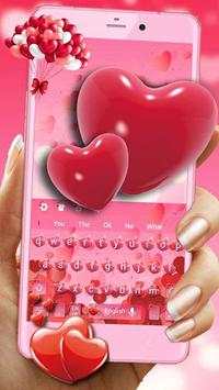 Red Hearts Love Keyboard Theme screenshot 2