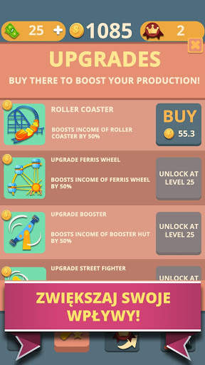 Theme Park Clicker: Idle Craft. Roller Coaster Inc screenshot 2