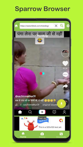 Sparrow Browser and Video Downloader screenshot 3