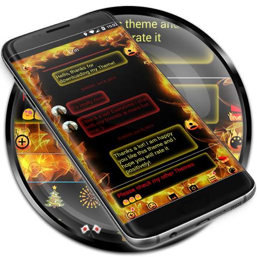 SMS Messages Flame Fire Theme 150