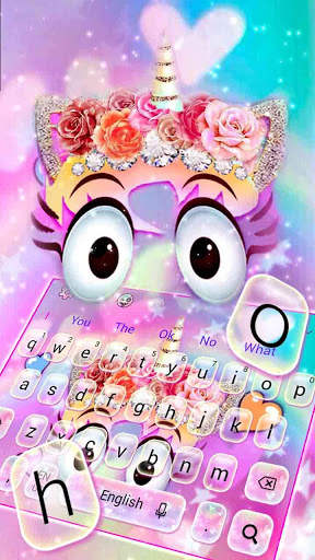 Cute Love Rainbow Unicorn Keyboard screenshot 1