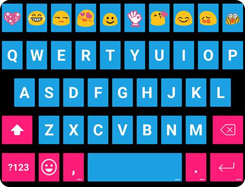 Blue Emoji Keyboard Theme screenshot 6