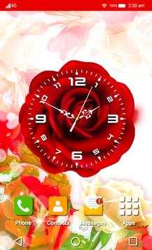 Red Rose Clock Live Wallpaper screenshot 3