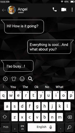 Black White SMS Keyboard Theme screenshot 4