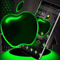 Green Neon Tech Apple Dark Theme on 9Apps
