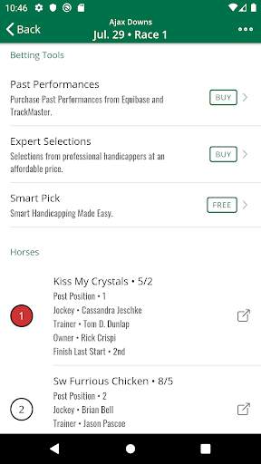 Equibase screenshot 4