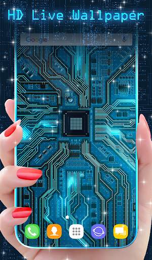 Cyber Circuit Live Wallpaper & Animated Keyboard screenshot 1
