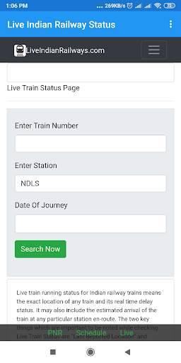 Live Indian Railway Status screenshot 1