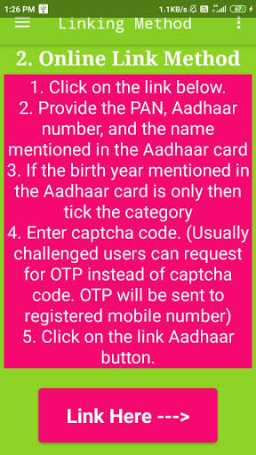 LINK PAN CARD WITH AADHAAR NUMBER (ENGLISH) screenshot 2