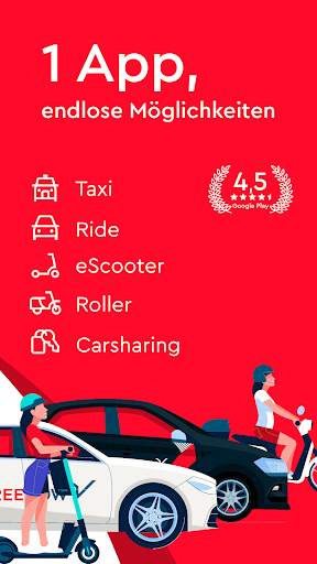 FREE NOW (mytaxi) - Taxi, Voi, TIER, MILES, emmy screenshot 1