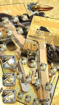 Golden Cool Bullet Gun Theme 2 تصوير الشاشة