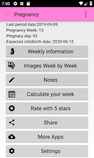 Pregnancy weekly info app screenshot 1