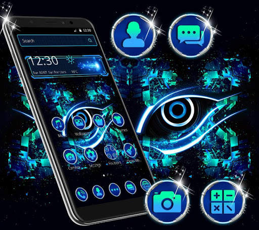 Blue Black Technology Theme screenshot 1