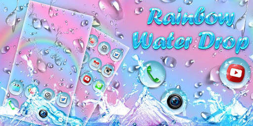 Tema, Wallpaper, ikon Rainbow Waterdrop screenshot 4
