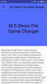 MS Dhoni - The Game Changer screenshot 2