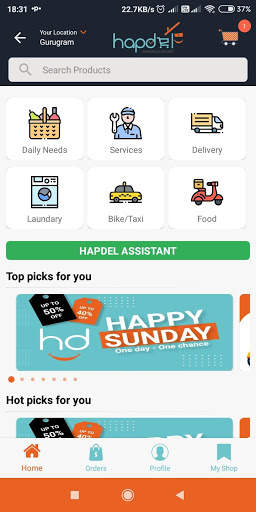 Hapdel - Online Grocery & Services Shopping App screenshot 1