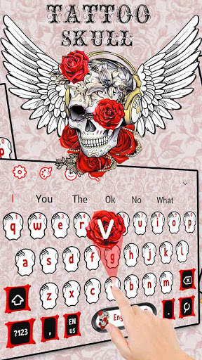 Tattoo Wing Skull Keyboard Theme screenshot 2