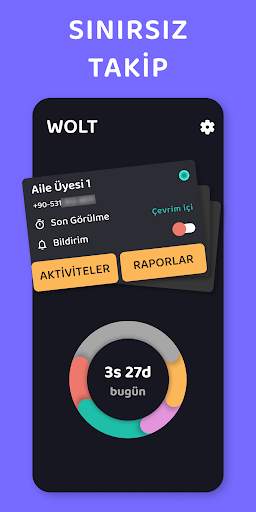 Aileler için Çevrimiçi ve Son Görülme Takip - WOLT screenshot 1
