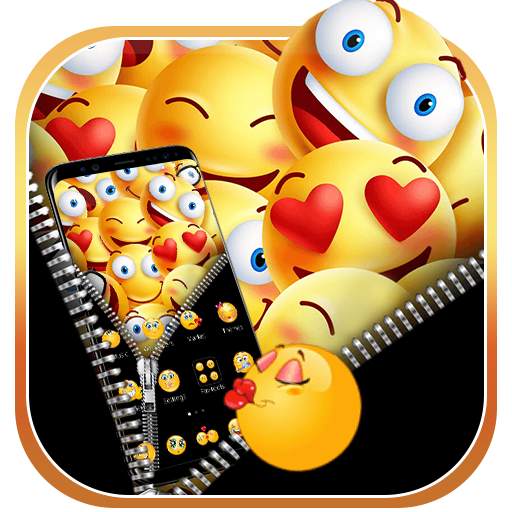 Smiley Emoji Zipper Themes HD Wallpapers 3D icons 1.0