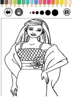 cartoon barbie coloring books game screenshot 2