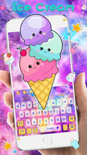 Galaxy Icecream Keyboard Theme screenshot 1