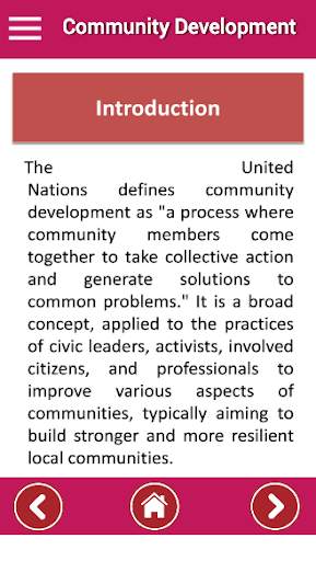 Community Development a learning app screenshot 1