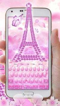 Diamond Pink Paris Keyboard Theme screenshot 2