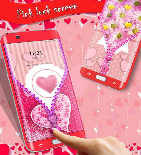 Pink lock screen screenshot 1