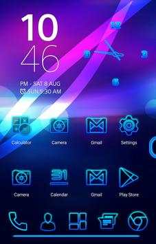 Next Launcher Theme Neon Blue screenshot 3