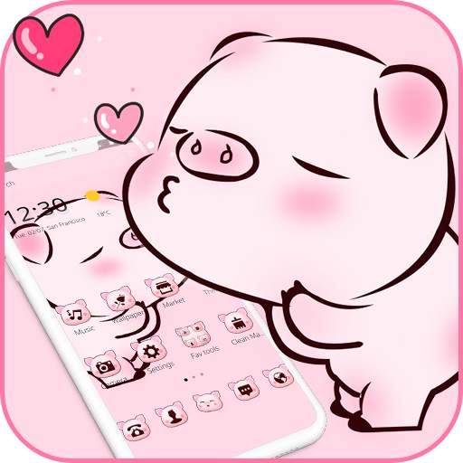 Pink Cute Love Piggy Theme 1.1.9