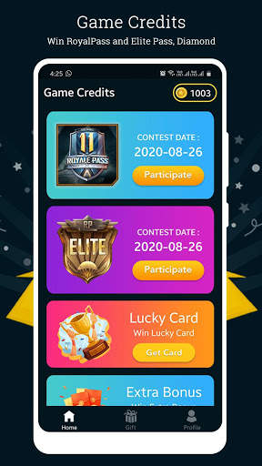 Game Credits - Win RoyalPass and ElitePass,Diamond screenshot 1