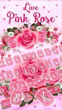 Live Pink Rose Keyboard Theme screenshot 1