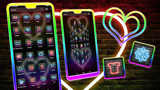 Neon Heart Launcher Theme screenshot 2