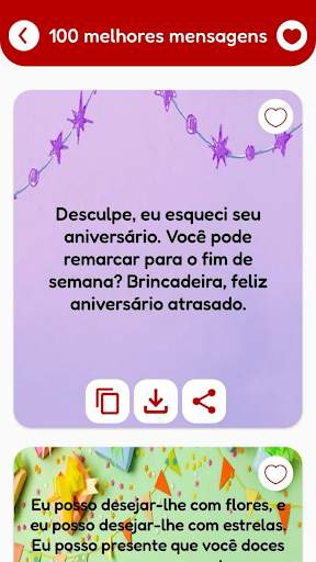 Mensagem de aniversário cartão screenshot 2