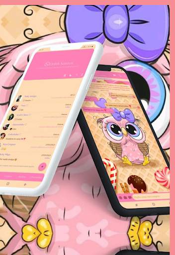 Tema Chat Pink & Wallpaper screenshot 7