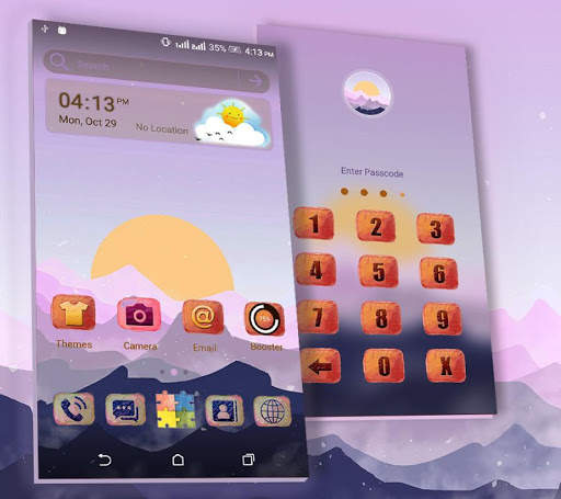 Sunset Art Launcher Theme screenshot 3