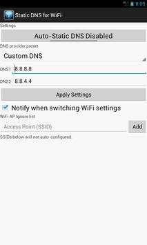 Static DNS for WiFi screenshot 1
