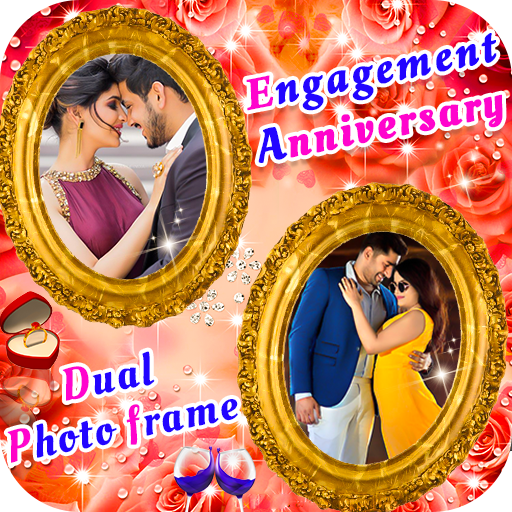 Engagement Anniversary Dual Photo Frame icon