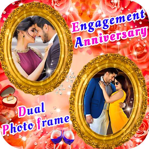 Engagement Anniversary Dual Photo Frame 1.3