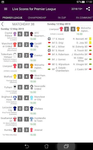 Live Scores for Premier League screenshot 10
