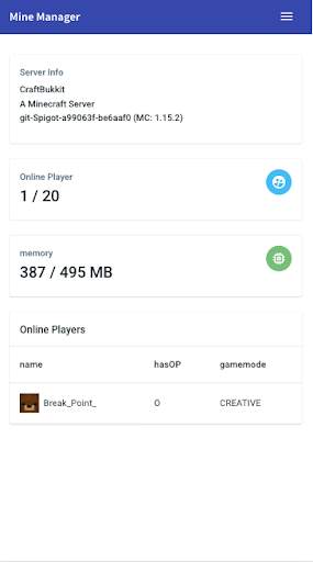 Mine manager -  Minecraft server in my hand screenshot 3
