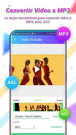 Video a MP3 Convertidor & Compresor Videos, Cortar screenshot 2