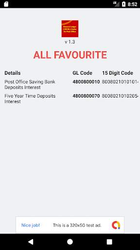 General Ledger ( CSI GL ) Codes for Post Office screenshot 2
