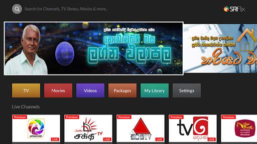 SRIFlix Android TV– Live TV, Movies, TV Shows screenshot 1
