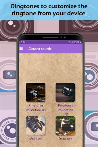 camera sounds, camera ringtones screenshot 1