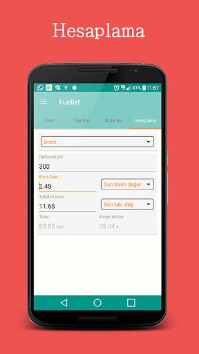Yakıt tüketim hesapla & takip screenshot 2