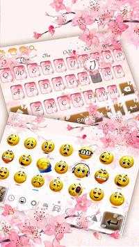 Pink beautiful peach flower keyboard theme screenshot 3