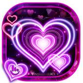 3D Sparkling Neon Love Hearts Keyboard Theme on 9Apps