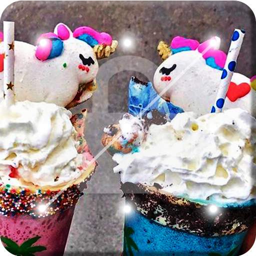 Rainbow Unicorn Drink With Marshmallow Screen Lock 1.0